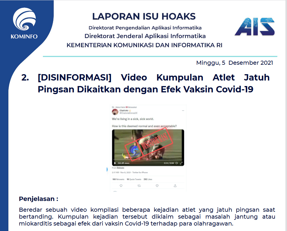 Isu Hoaks 5 Desember 2021