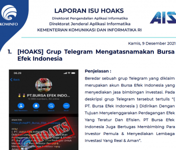 Isu Hoaks 9 Desember 2021