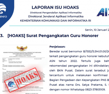 Isu Hoaks 10 Januari 2022