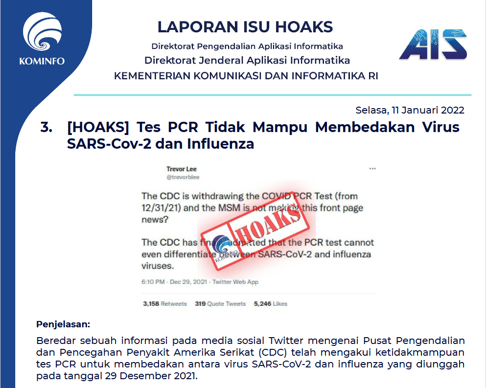 Isu Hoaks 11 Januari 2022