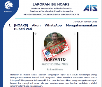 Isu Hoaks 14 Januari 2022
