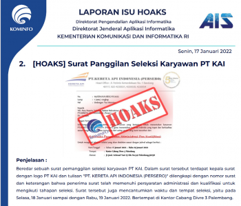 Isu Hoaks 17 Januari 2022