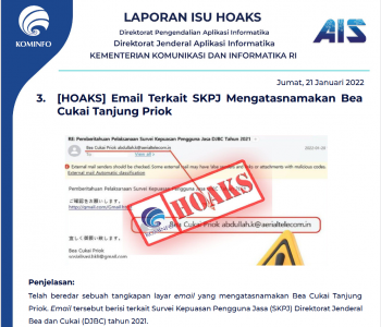 Isu Hoaks 21 Januari 2022