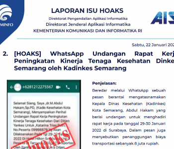 Isu Hoaks 22 Januari 2022