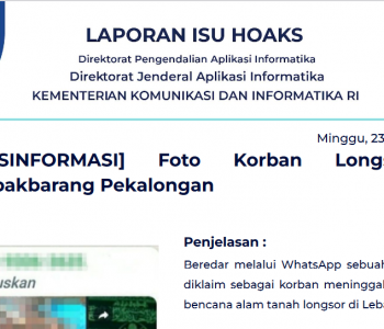 Isu Hoaks 23 Januari 2022