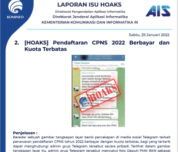 Isu Hoaks 29 Januari 2022