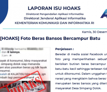 Isu Hoaks 30 Desember 2021