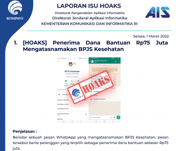 Isu Hoaks 1 Maret 2022