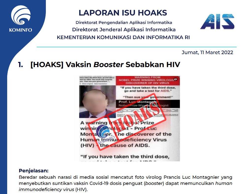 Isu Hoaks 11 Maret 2022