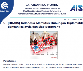 Isu Hoaks 12 Maret 2022