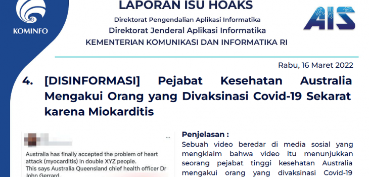 Isu Hoaks 16 Maret 2022