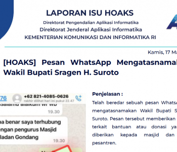 Isu Hoaks 17 Maret 2022