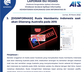 Isu Hoaks 18 Maret 2022