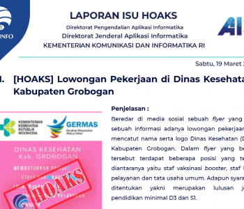 Isu Hoaks 19 Maret 2022