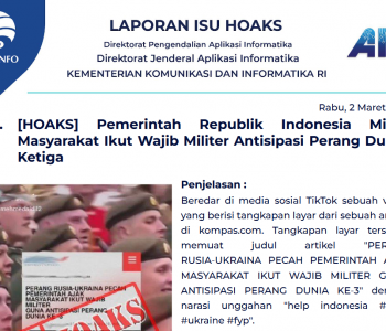 Isu Hoaks 2 Maret 2022