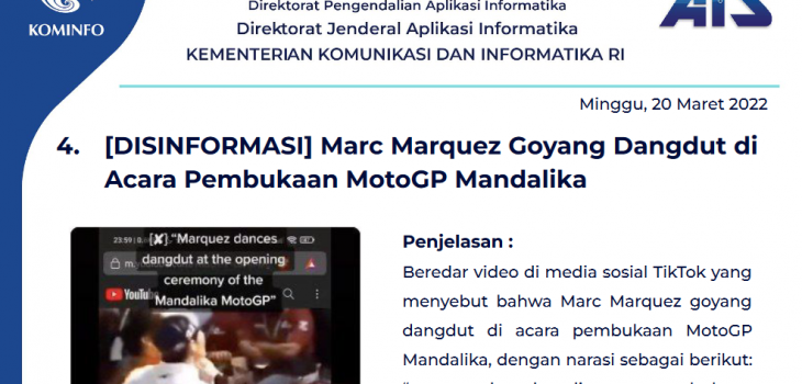 Isu Hoaks 20 Maret 2022