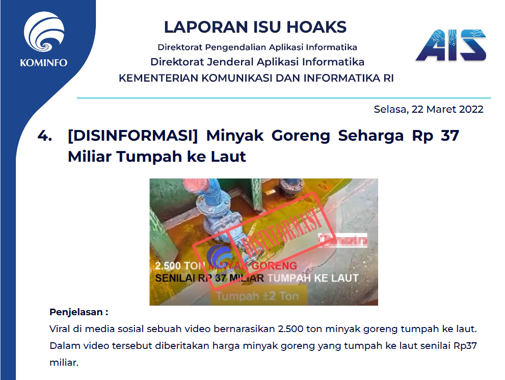 Isu Hoaks 22 Maret 2022