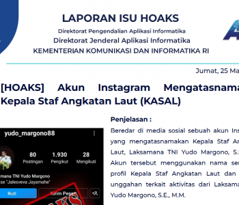 Isu Hoaks 25 Maret 2022