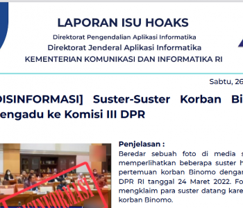 Isu Hoaks 26 Maret 2022