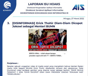Isu Hoaks 27 Maret 2022