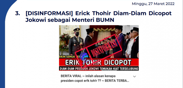 Isu Hoaks 27 Maret 2022