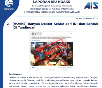Isu Hoaks 29 Maret 2022