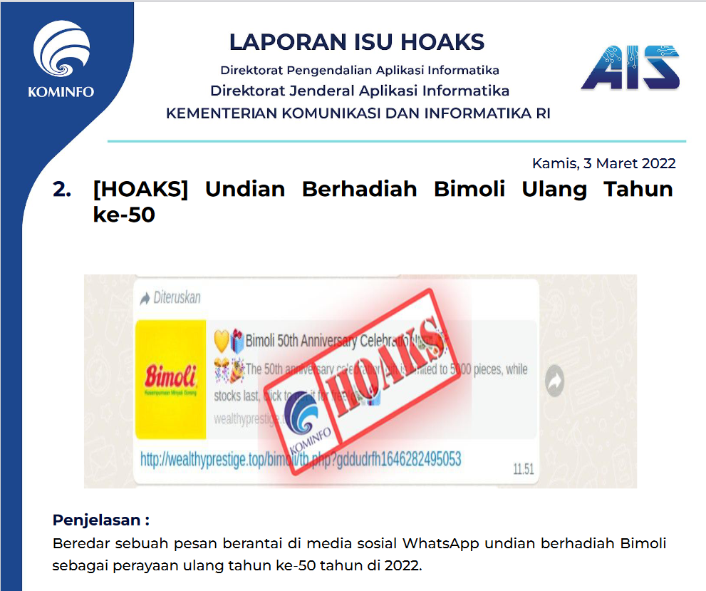 Isu Hoaks 3 Maret 2022