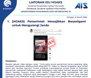 Isu Hoaks 6 Maret 2022