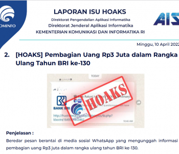 Isu Hoaks 10 April 2022