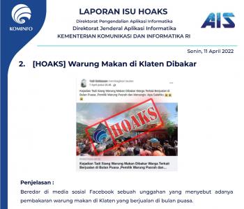 Isu Hoaks 11 April 2022