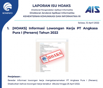 Isu Hoaks 12 April 2022
