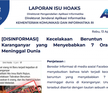 Isu Hoaks 13 April 2022