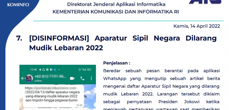 Isu Hoaks 14 April 2022