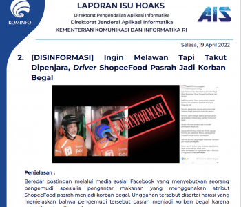 Isu Hoaks 19 April 2022
