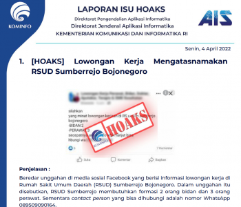 Isu Hoaks 4 April 2022