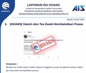 Isu Hoaks 5 April 2022