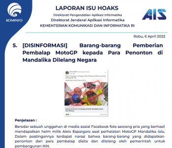 Isu Hoaks 6 April 2022