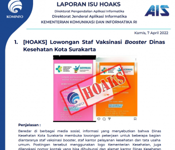 Isu Hoaks 7 April 2022