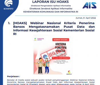 Isu Hoaks 8 April 2022