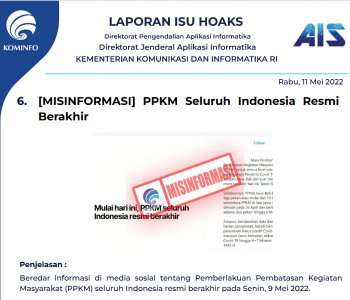 Isu Hoaks 11 Mei 2022