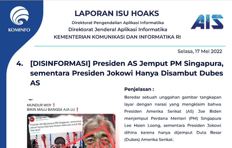Isu Hoaks 17 Mei 2022