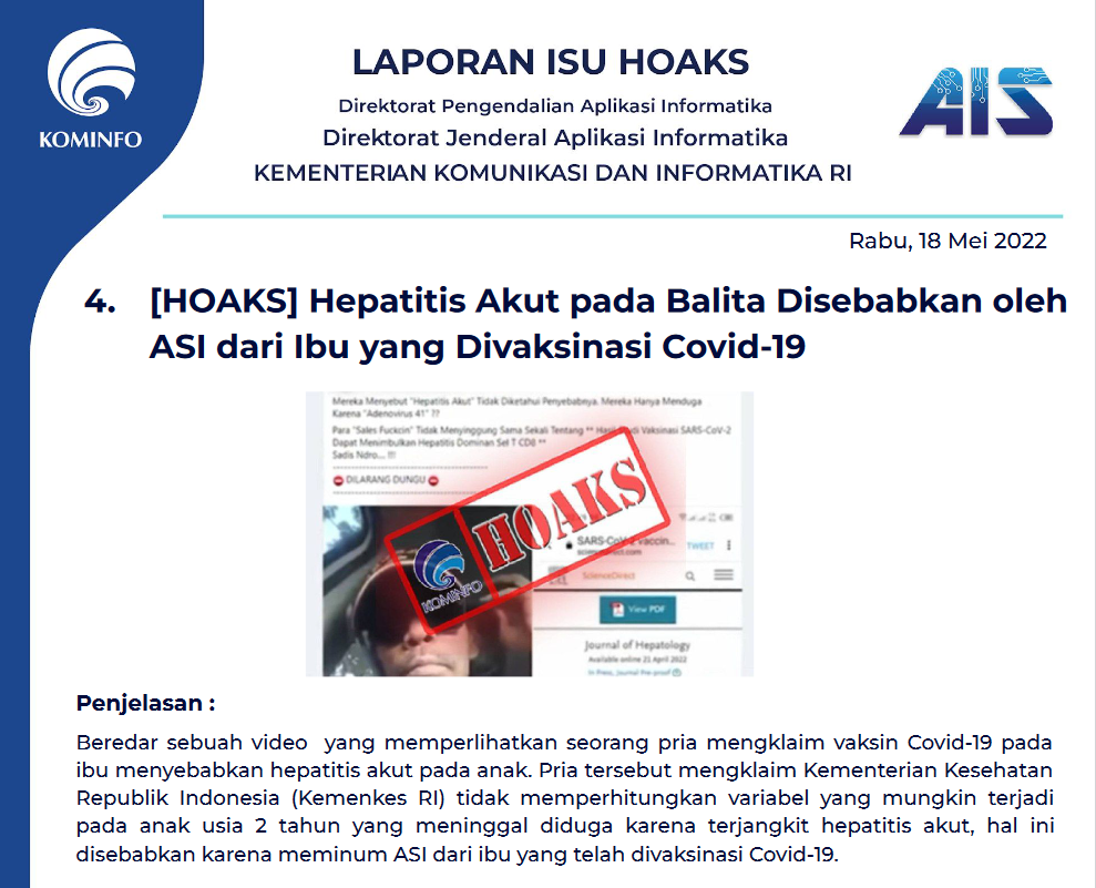 Isu Hoaks 18 Mei 2022