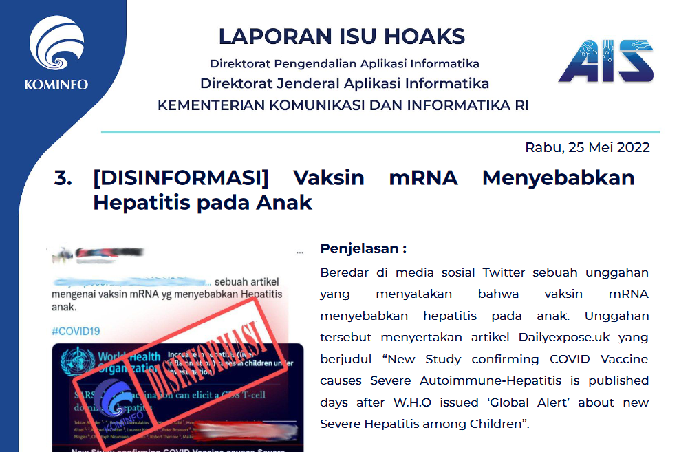 Isu Hoaks 25 Mei 2022