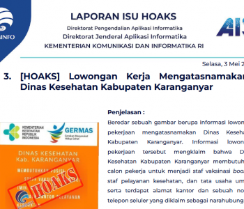Isu Hoaks 3 Mei 2022