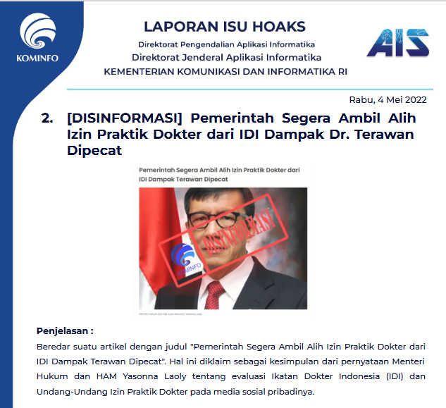 Isu Hoaks 4 Mei 2022