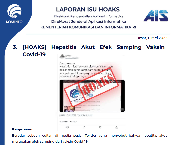 Isu Hoaks 6 Mei 2022