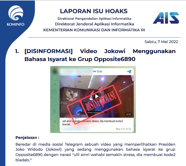 Isu Hoaks 7 Mei 2022