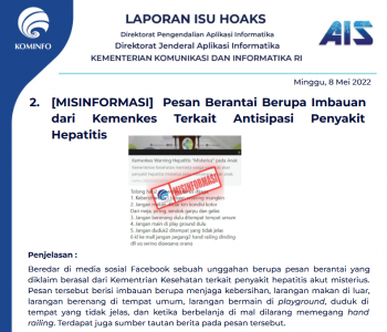 Isu Hoaks 8 Mei 2022