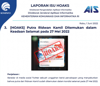 Isu Hoaks 1 Juni 2022