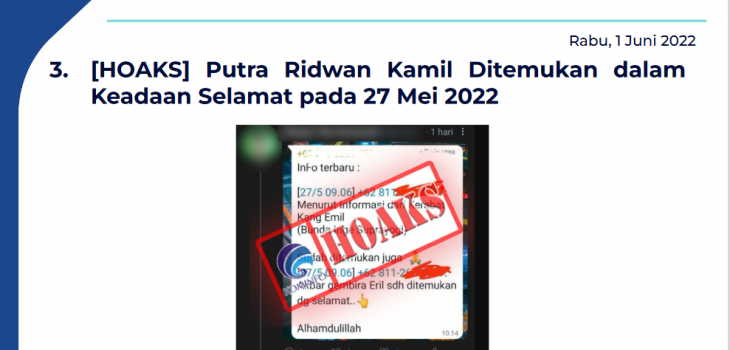 Isu Hoaks 1 Juni 2022